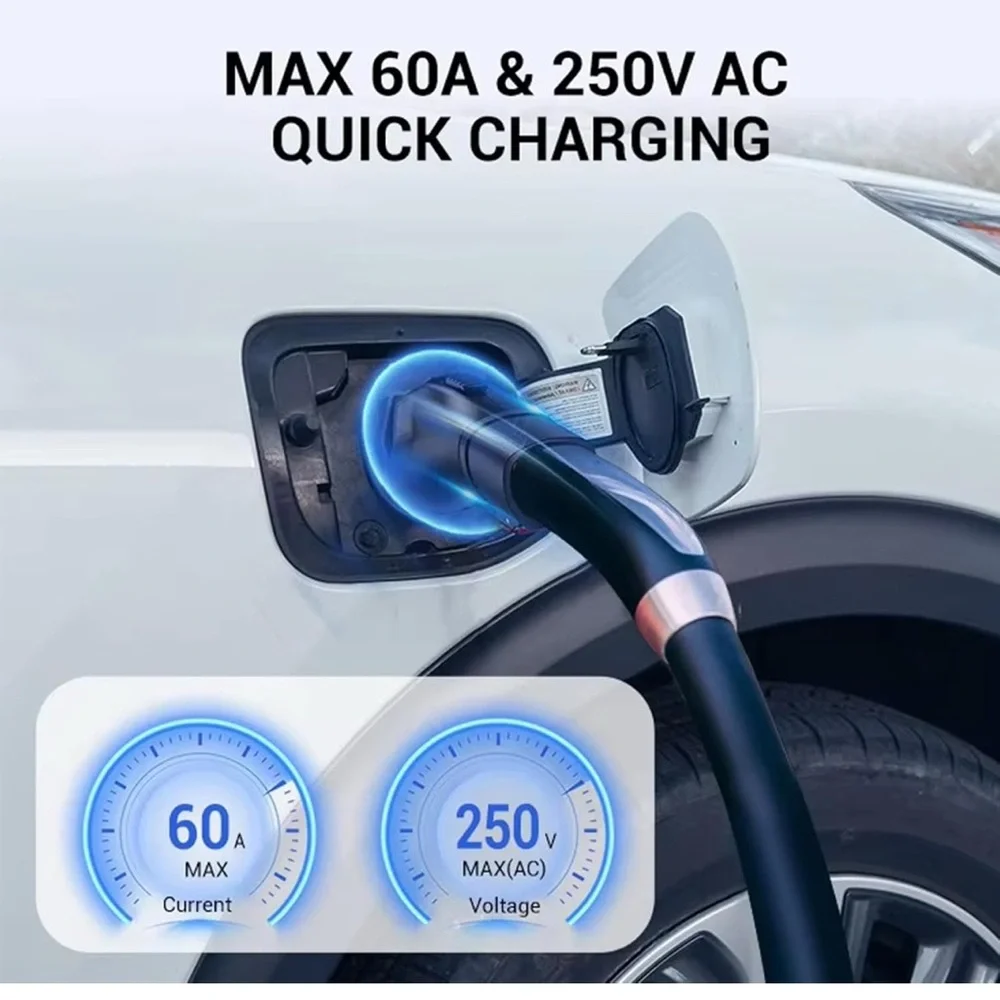 Tesla to J1772 Electric Vehicles Charging Adapter – 60 Amp High Power Converter